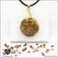 Round Unakite pendant M.2 in brass orgonite