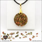 Pendentif Unakite rond M.2 en orgonite laiton