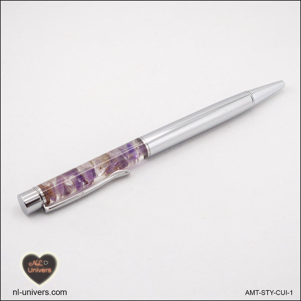 Metallic Amethyst Pen in Copper Orgonite