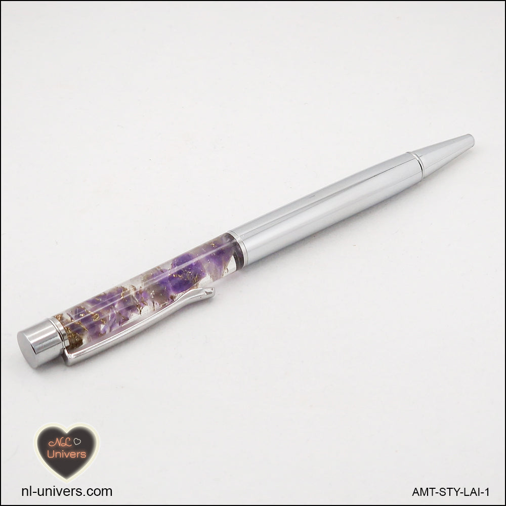 Metallic Amethyst Pen in Brass Orgonite