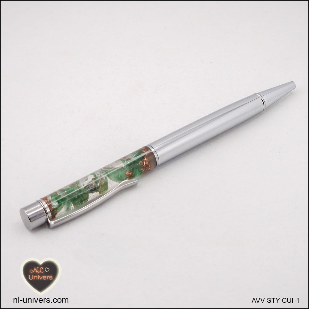 Metallic Green Aventurine Pen in Copper Orgonite