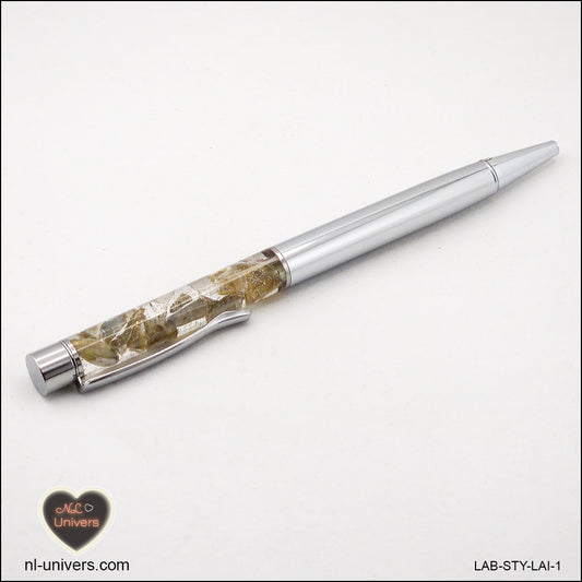 Metallischer Labradorit-Stift aus Messing-Orgonit