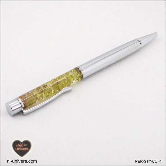 Metallic Peridot Pen in Copper Orgonite