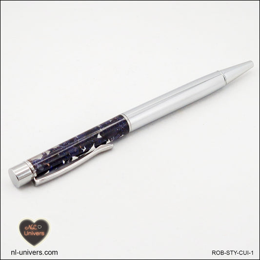 Metallic Blue Gold River Pen aus Kupfer-Orgonit