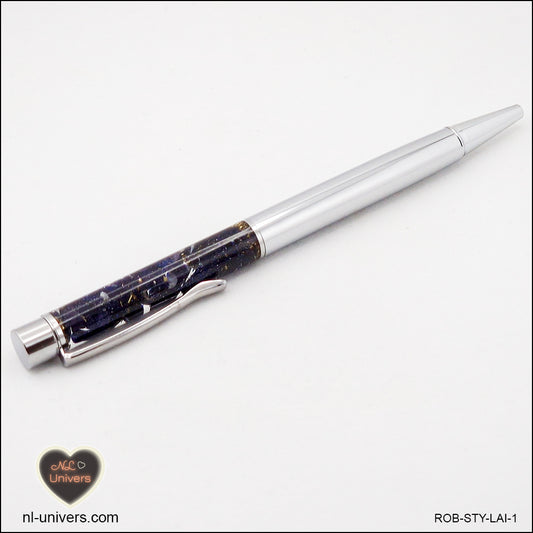 Metallic Blue Gold River Pen aus Messing-Orgonit