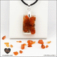 Pendentif Cornaline rectangle M.1 en orgonite laiton