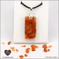 Pendentif Cornaline rectangle M.2 en orgonite laiton