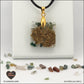 Pendentif Agate Indienne carré M.1 en orgonite laiton