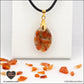 Pendentif Cornaline ovale M.1 en orgonite laiton