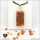 Pendentif Cornaline rectangle M.2 en orgonite laiton