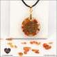 Round Carnelian pendant M.2 in brass orgonite