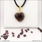 Garnet heart pendant M.1 in brass orgonite