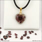 Garnet heart pendant M.1 in brass orgonite