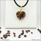 Garnet heart pendant M.1 in brass orgonite