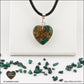 Malachite heart pendant M.1 in brass orgonite