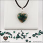 Malachite heart pendant M.1 in brass orgonite