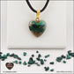 Malachite heart pendant M.1 in brass orgonite